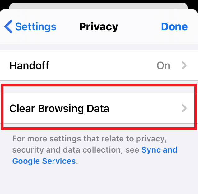 Clear-Browsing-Data-under-Chrome-iPhone-Privacy-Settings