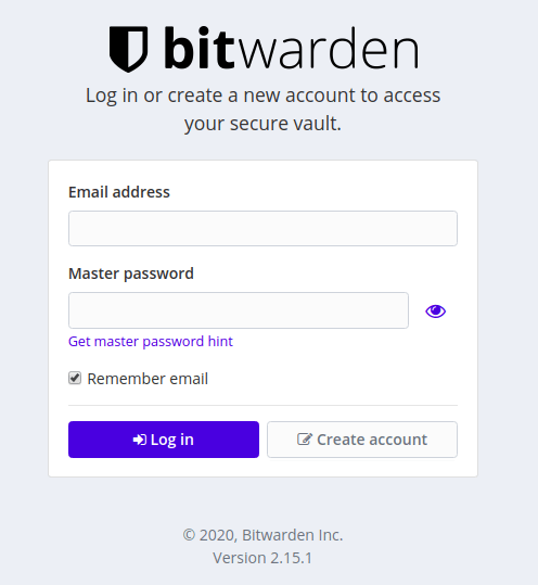 Bitwarden-Login