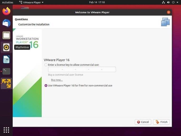  Ubuntu 20 04 LTS VMware Workstation Player