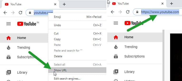 Chrome-showing-full-URL-in-address-bar-after-selecting-context-menu-option