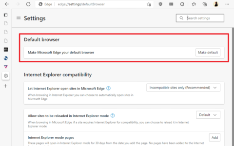 Mozilla 逆向工程师 Microsoft Edge 的默认浏览器设置行为