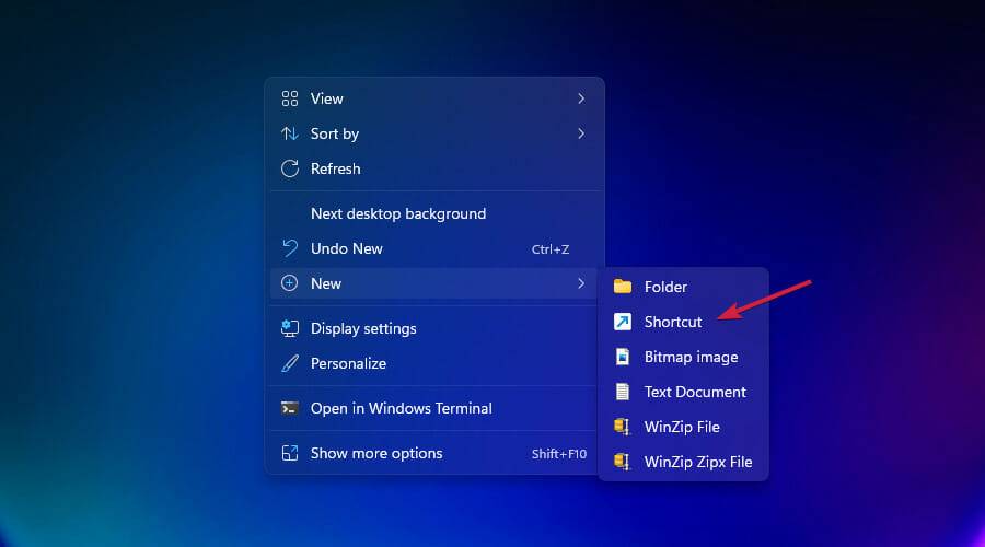 new-shortcut-windows11