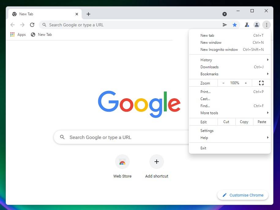 Chrome-menu