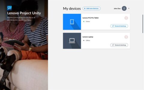 Lenovo Project Unity 应用程序可让您将桌面扩展到平板电脑