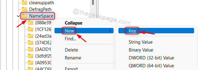 new-key-under-namespace-regedit-win11