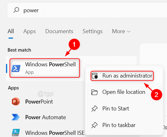 open-powershell-run-as-admin-win11