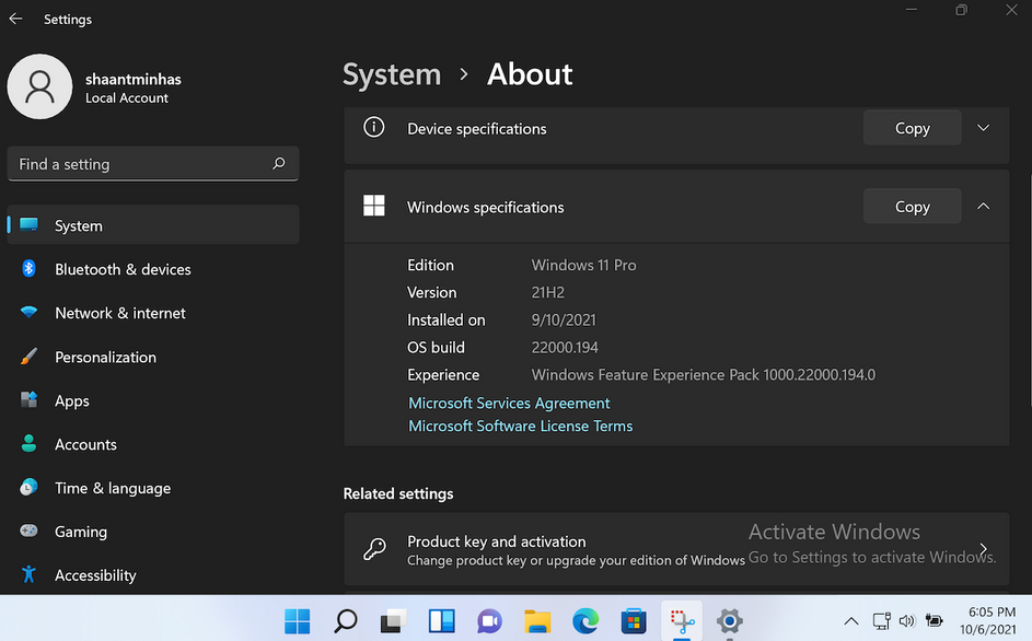 windows-specification-in-the-settings