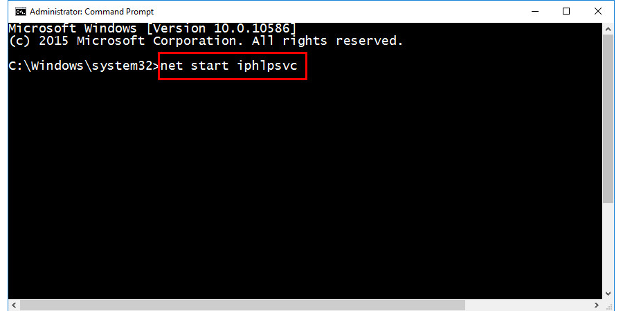 Command-net-start-iphlpsvc