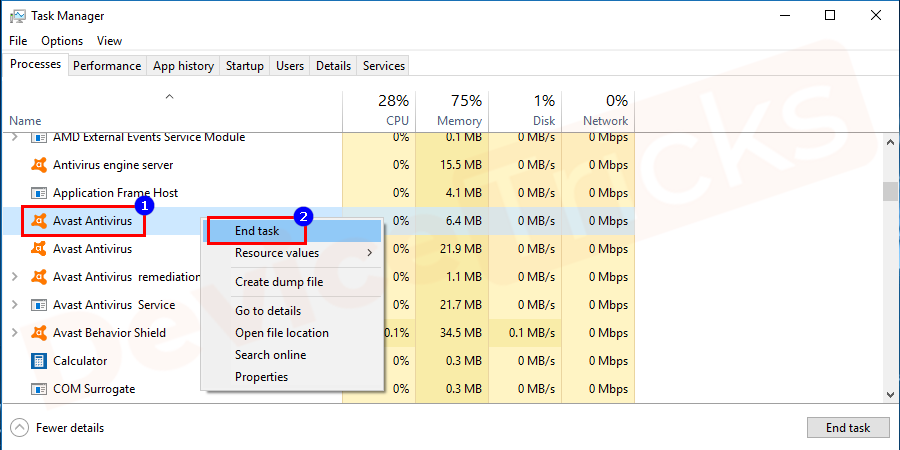 Go-to-your-antivirus-software-and-right-click-on-it-and-select-end-task