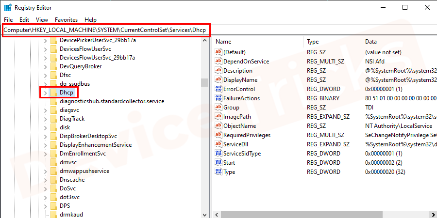 HKEY_LOCAL_MACHINE-DHCP-1