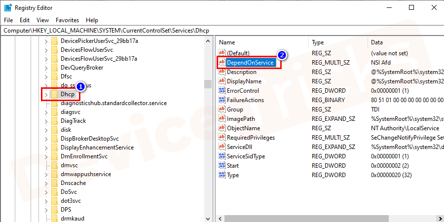 HKEY_LOCAL_MACHINE-DHCP-DependOnService-file