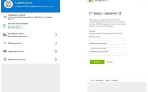 Microsoft Authenticator 应用程序现在允许您直接在应用程序中管理工作或学校帐户