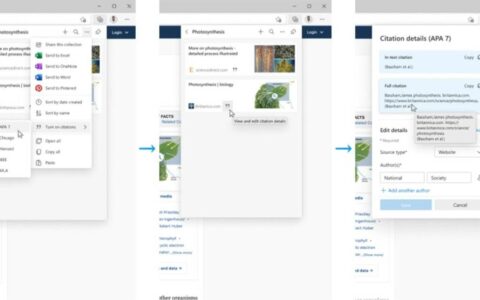 微软解释了 Microsoft Edge 中新的“引用”功能