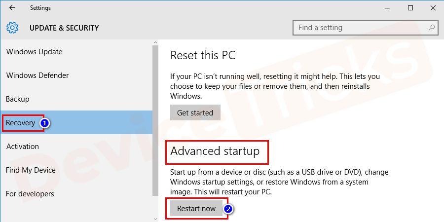 Recovery-Advanced-Startup-Restart-now