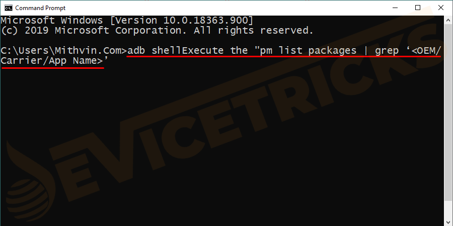 adb-shellExecute-the-pm-list-packages-Command