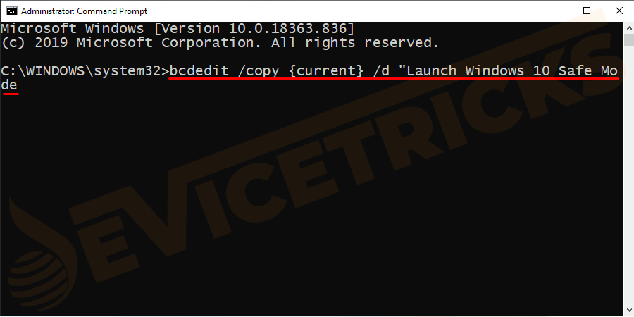 bcdedit-copy-current-d-Launch-Windows-10-Safe-Mode