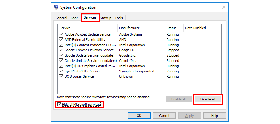 uncheck-Hide-all-Microsoft-Services-and-click-on-Disable-all