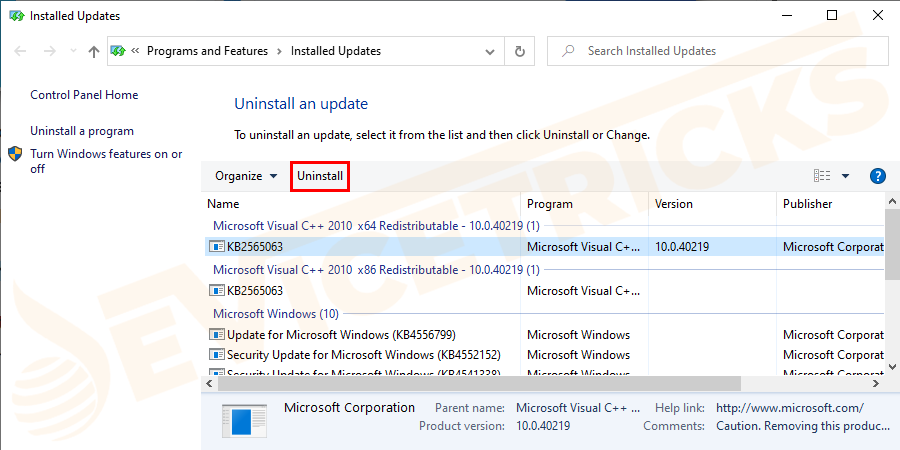 Choose-the-update-after-which-you-start-facing-the-issue-click-Uninstall