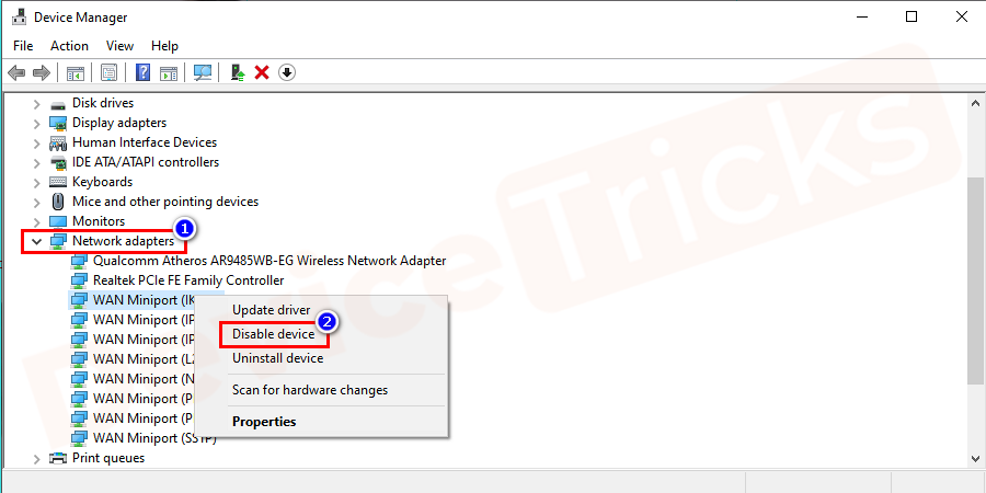 Click-on-Network-Adapters-and-expand-it-Disable-Device