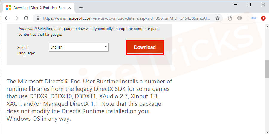 Go-to-Microsofts-Direct-X-page-and-click-on-the-Download-button