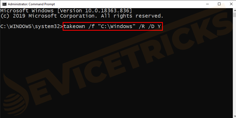 Takeown-f-C-Windows-R-D-Y-Command