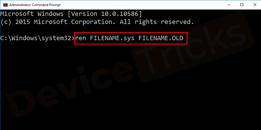 ren-FILENAME.sys-FILENAME.OLD-Command