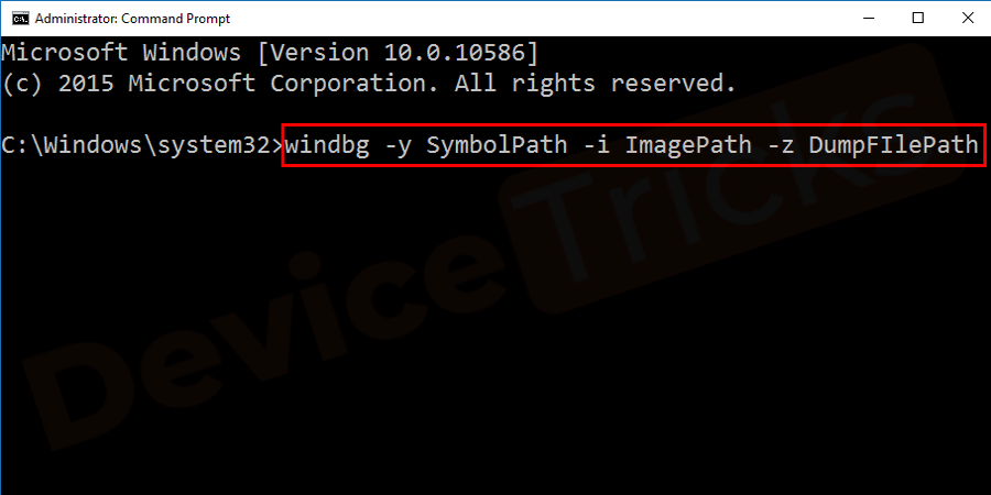 windbg-–y-SymbolPath-–i-ImagePath-–z-DumpFIlePath-Command