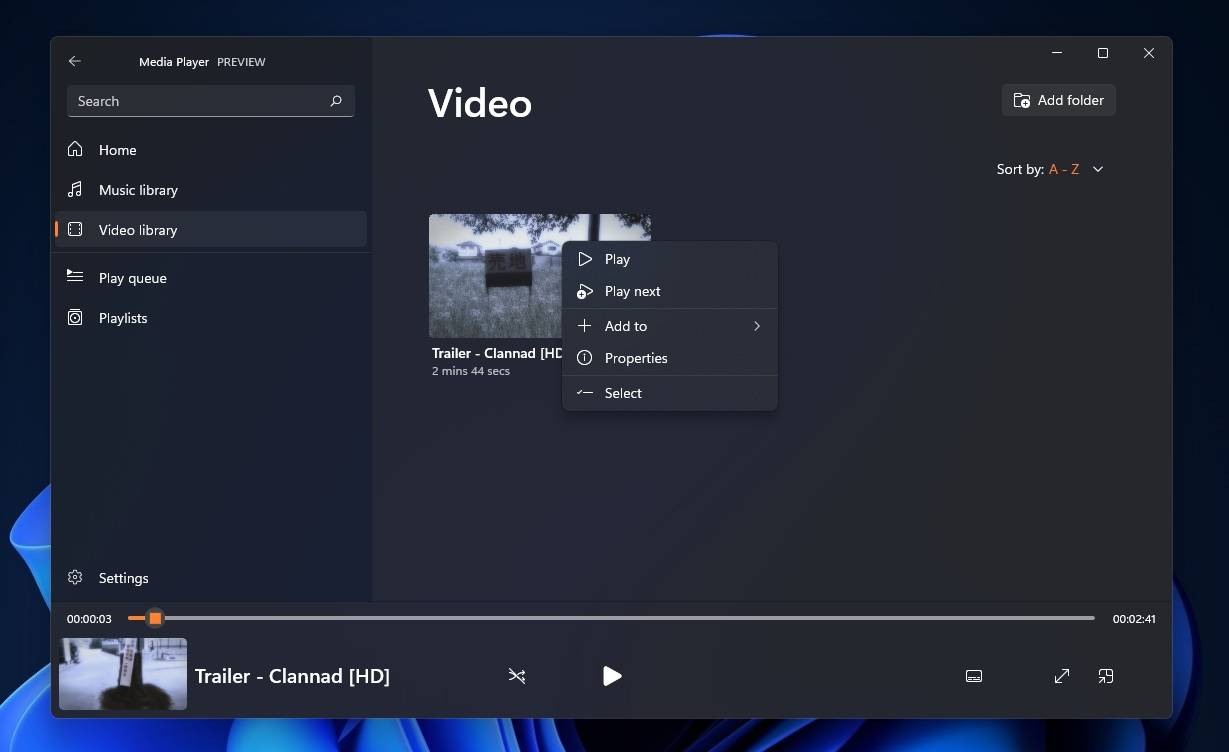 Media-Player-video-library