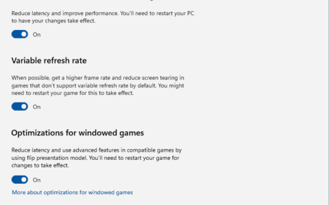 微软为窗口游戏引入优化以减少 Windows 11 中的延迟