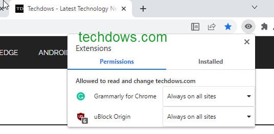 new-Permissions-tab-in-Redesigned-Chrome-Extensions-Menu