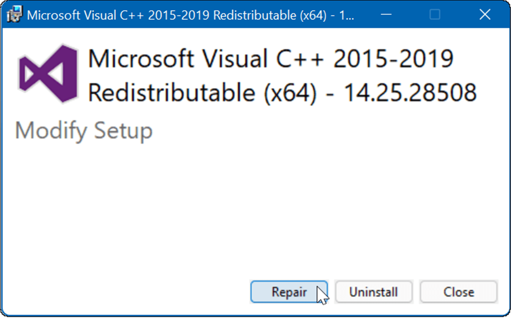 4-repair-Microsoft-Visual-C-Redistributable