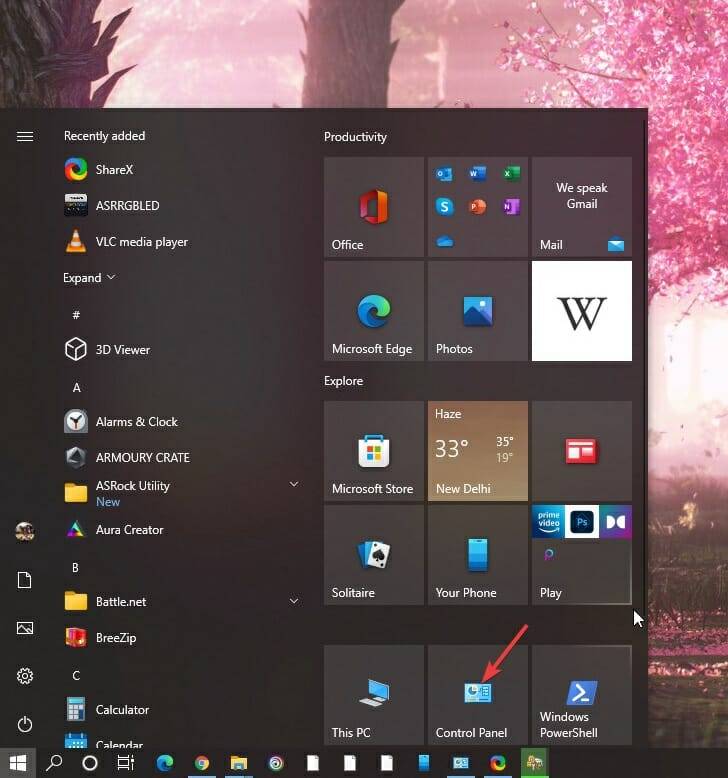 opening-control-panel-from-start-menu