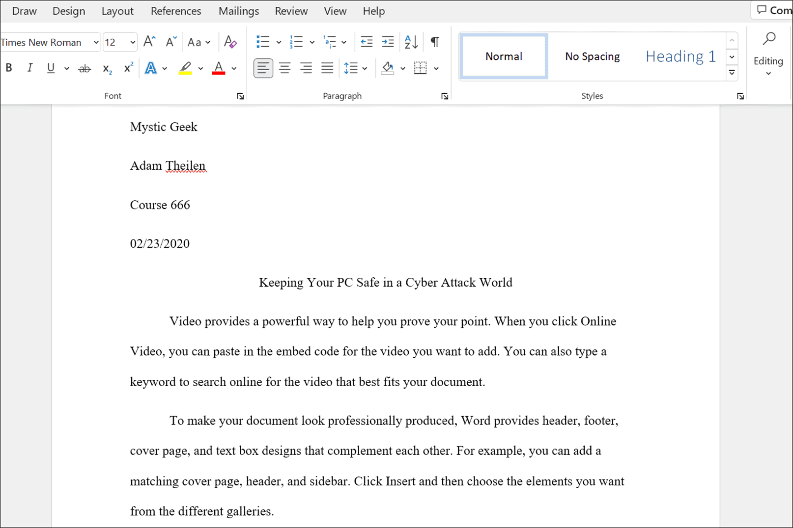 how to format an essay with microsoft word