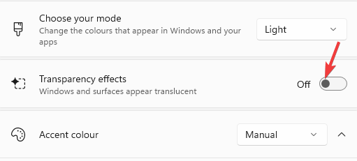 Settings-personalisation-colours-turn-off-transparancy-effects
