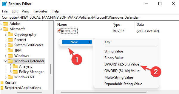 Registry-Editor-Windows-Defender-right-side-right-click-New-DWORD-32-bit-value