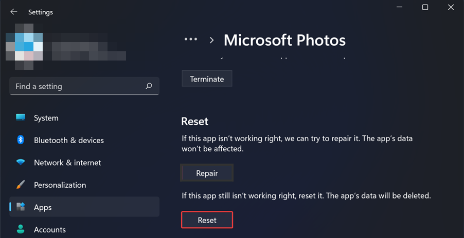 Reset-Microsoft-photos