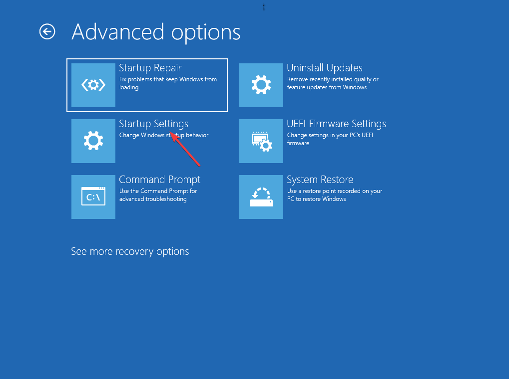 Startup-settings