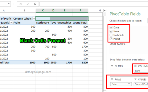 如何用零替换 Excel 数据透视表中的空白单元格