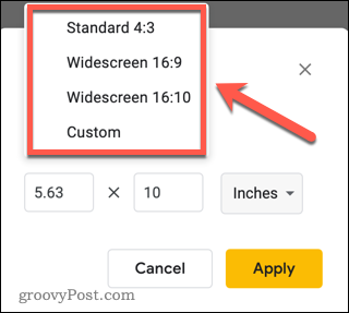 google-slides-slide-dimensions-options