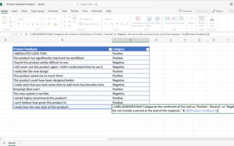 Excel Labs 是一个新的 Microsoft Garage 插件，它将基于 OpenAI 的生成 AI 添加到 Excel