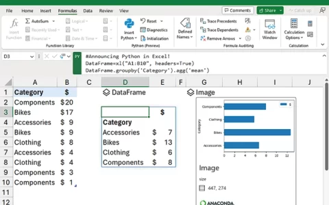 Microsoft Excel 接收用于数据分析和可视化的 Python 集成