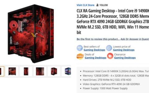 采用英特尔酷睿 i9-14900K 的预构建游戏电脑出现在 Newegg 上