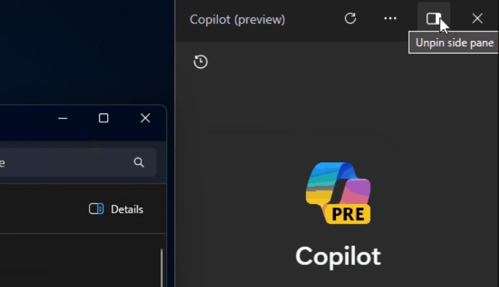 Unpin-Copilot-pane