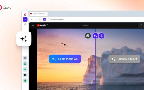 Opera Lucid Mode 2.0 带来了精致的控件和比较滑块