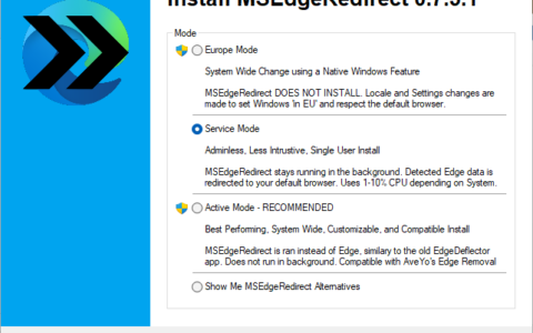 MSEdgeRedirect 的欧洲模式将 Windows 区域设置为欧洲