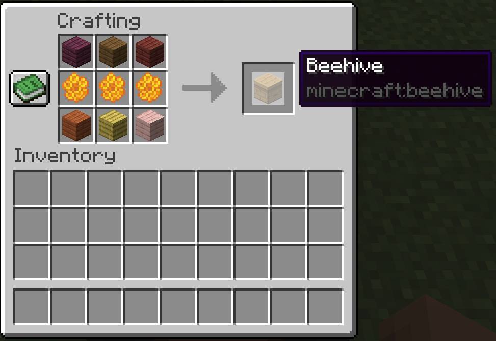 Beehive-Minecraft-finished-beehive-crafting-recipe