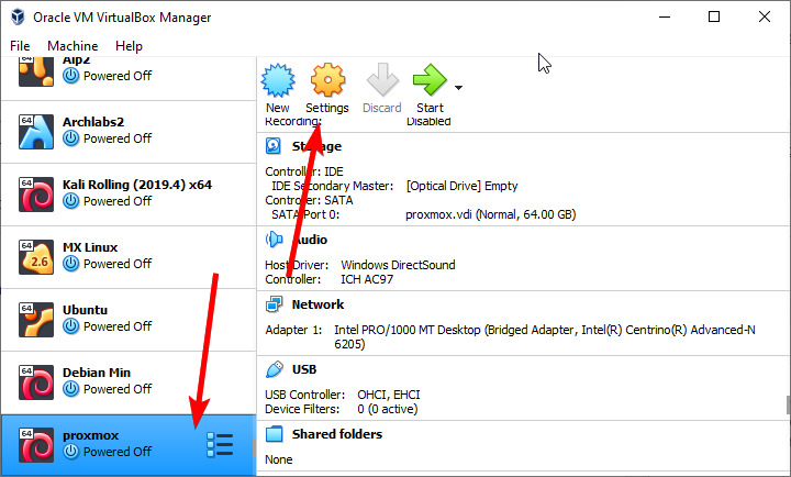 selecting-the-VM-click-on-the-Settings-optio