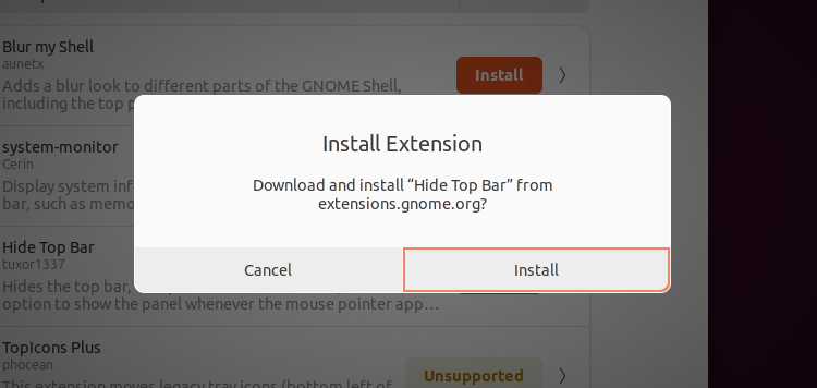 Install-Gnome-extension