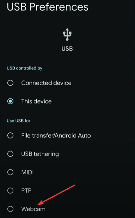 webcam-USB-preferences